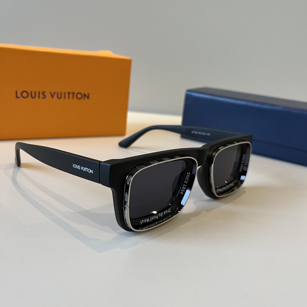 LV Sunglasses Fashion Glasses Frame Designer Sunglass Womens Anti-Radiation Polarized Lenses Mens Retro Eyeglasses With Box