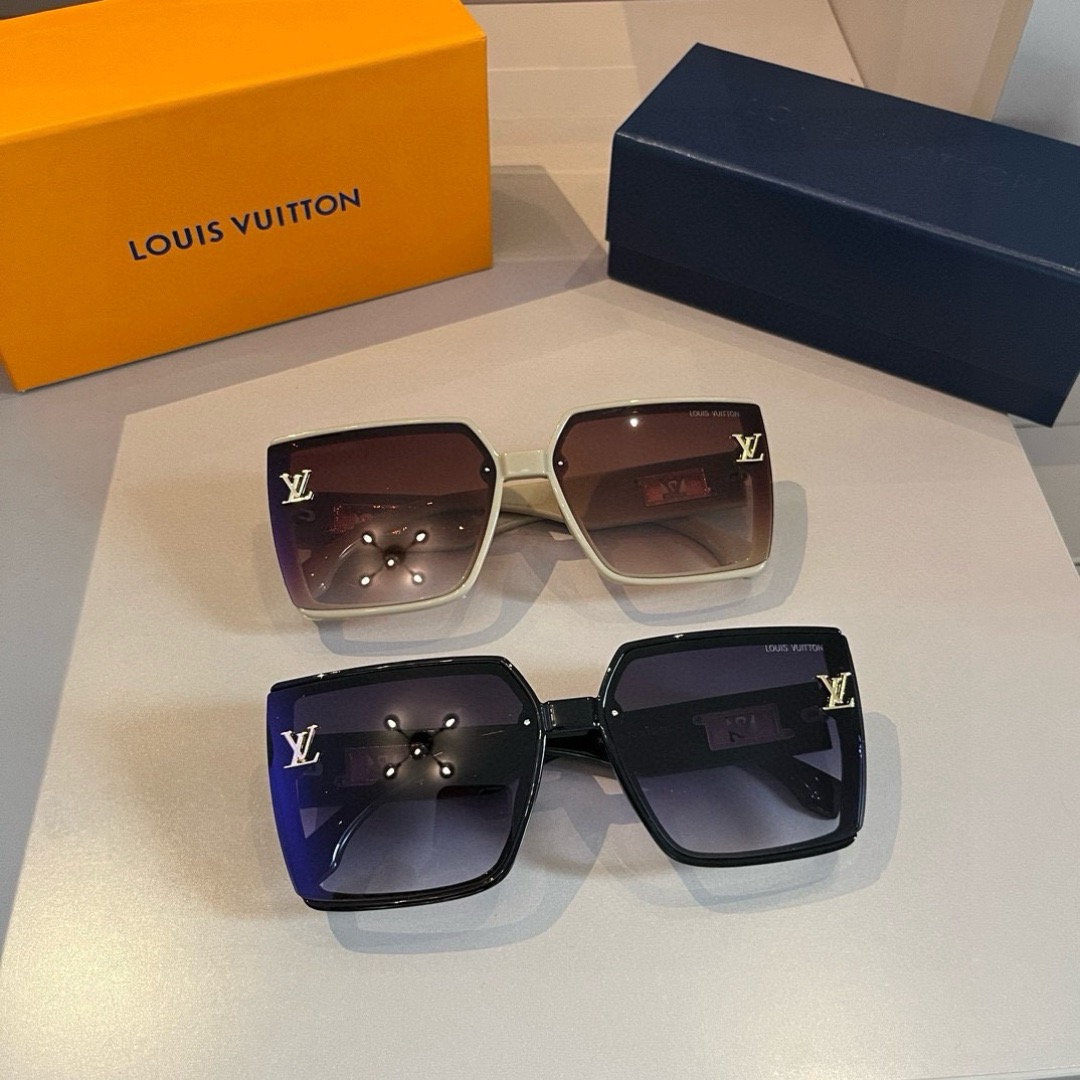 LV Sunglasses Fashion Glasses Frame Designer Sunglass Womens Anti-Radiation Polarized Lenses Mens Retro Eyeglasses With Box