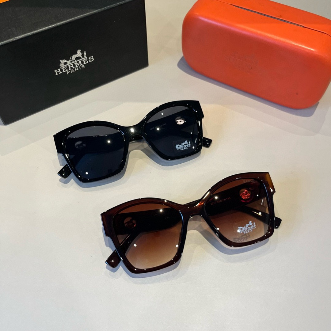 Hermes Sunglasses Fashion Glasses Oval Frame Designer Sunglass Womens Anti-Radiation Polarized Lenses Mens Retro Eyeglasses With Box