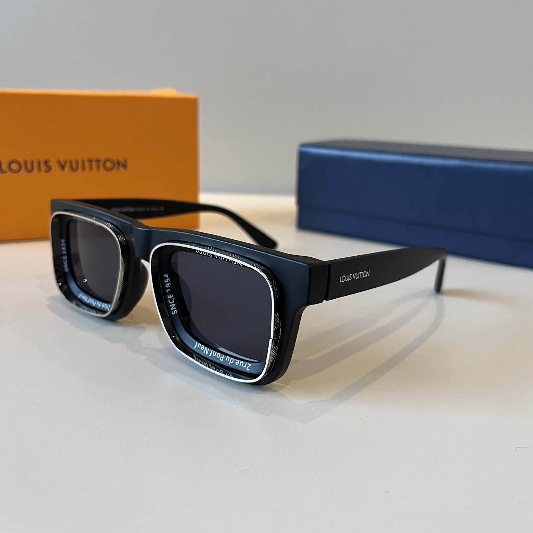 LV Sunglasses Fashion Glasses Frame Designer Sunglass Womens Anti-Radiation Polarized Lenses Mens Retro Eyeglasses With Box