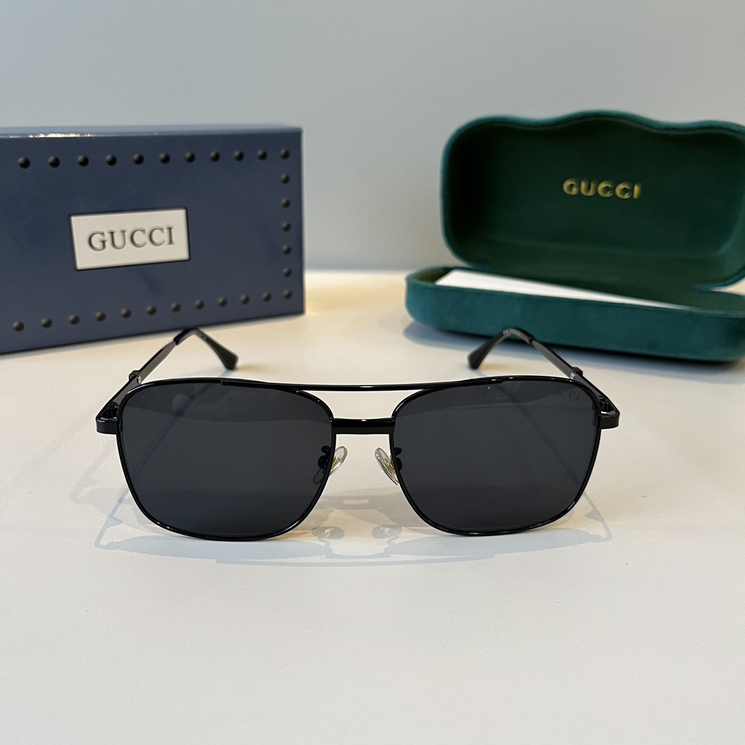 Gucci Designer Sunglasses For Women Luxury Mens Sunglasses Classic Rectangular Metal Frame Glasses Goggle Outdoor Beach Sun Protection Glasses Driving Sun Glasses