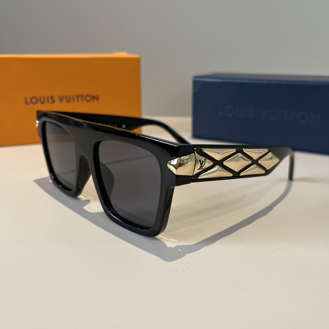 LV Sunglasses Fashion Glasses Oval Frame Designer Sunglass Womens Anti-Radiation Polarized Lenses Mens Retro Eyeglasses With Box