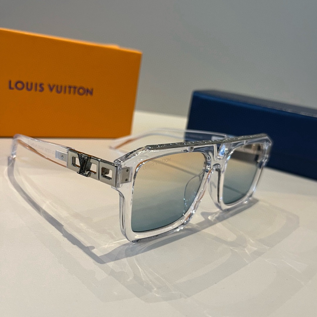 LV Sunglasses Fashion Glasses Oval Frame Designer Sunglass Womens Anti-Radiation Polarized Lenses Mens Retro Eyeglasses With Box