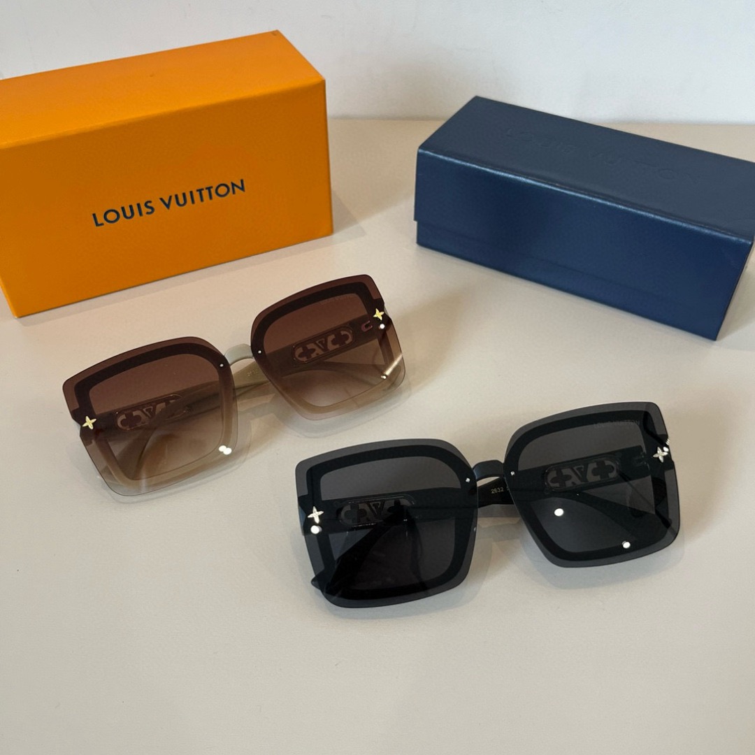 LV Designer Fashion Sunglasses For Women Men Exquisite Vintage Full Frame Driving Beach Shading UV Protection Polarized Glasses Gift With Box Nice