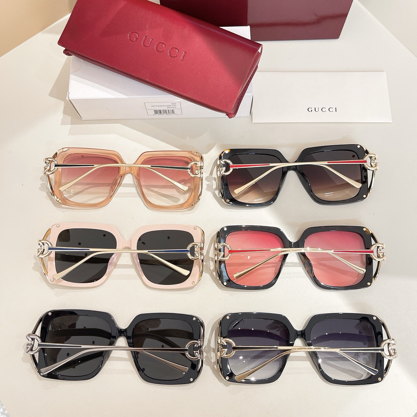 Gucci Designer Sunglasses Men For Women Oval Frame Metal Mirror Legs Sunglasses Retro Frame Sexy Little Women Fashion Luxury Glasses With Box