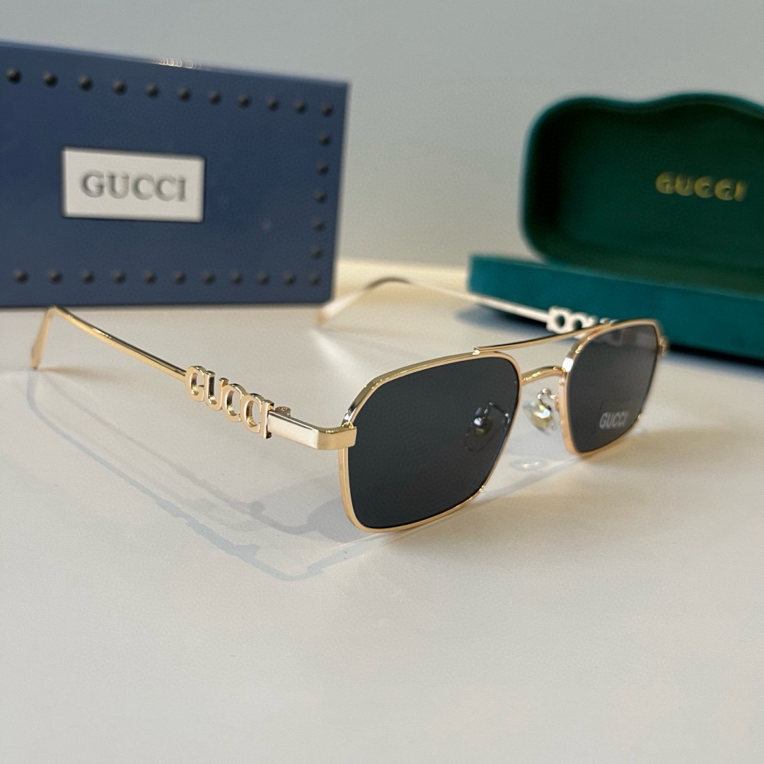 Gucci Designer Sunglasses Men For Women Oval Frame Metal Mirror Legs Sunglasses Retro Frame Sexy Little Women Fashion Luxury Glasses With Box