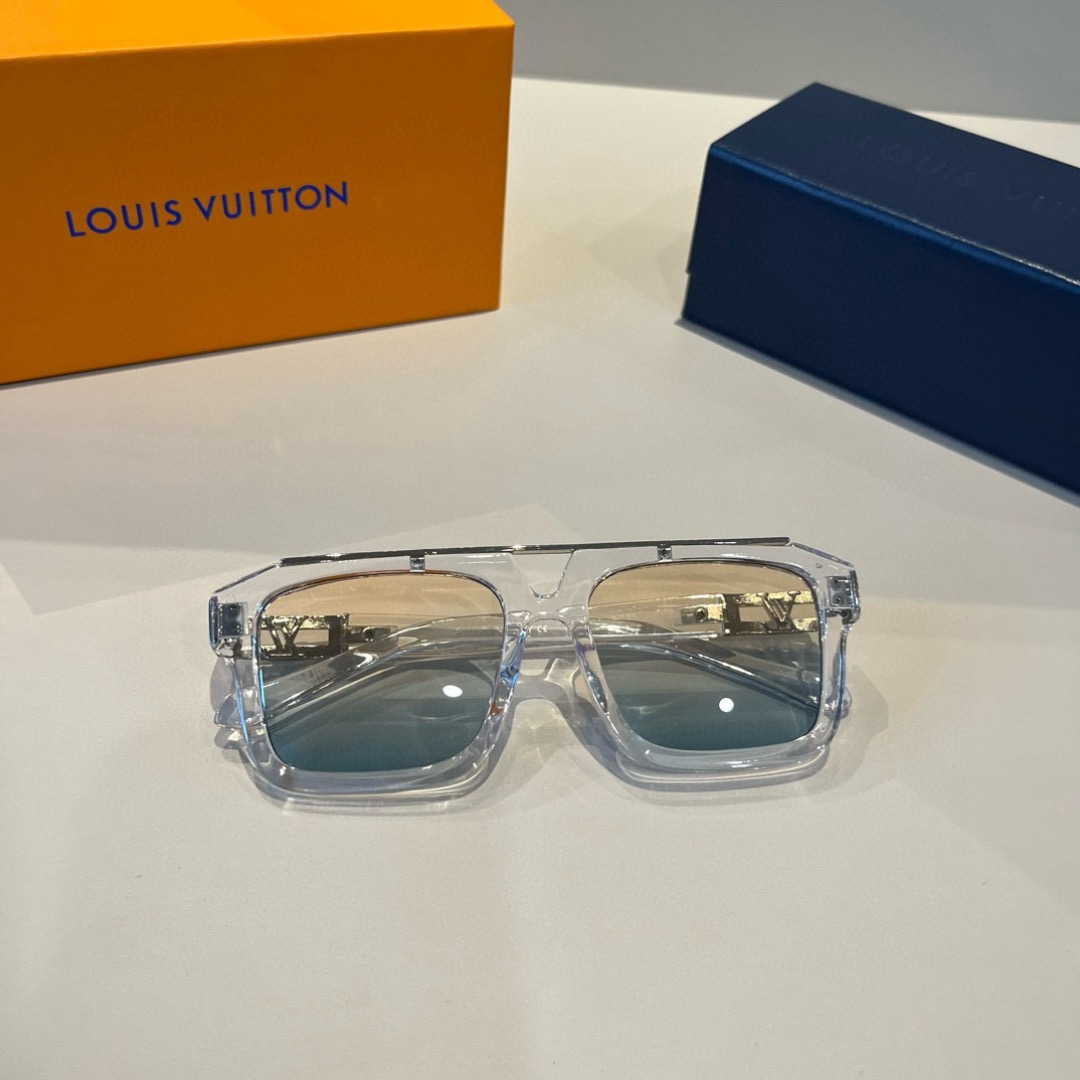 LV Sunglasses Fashion Glasses Oval Frame Designer Sunglass Womens Anti-Radiation Polarized Lenses Mens Retro Eyeglasses With Box