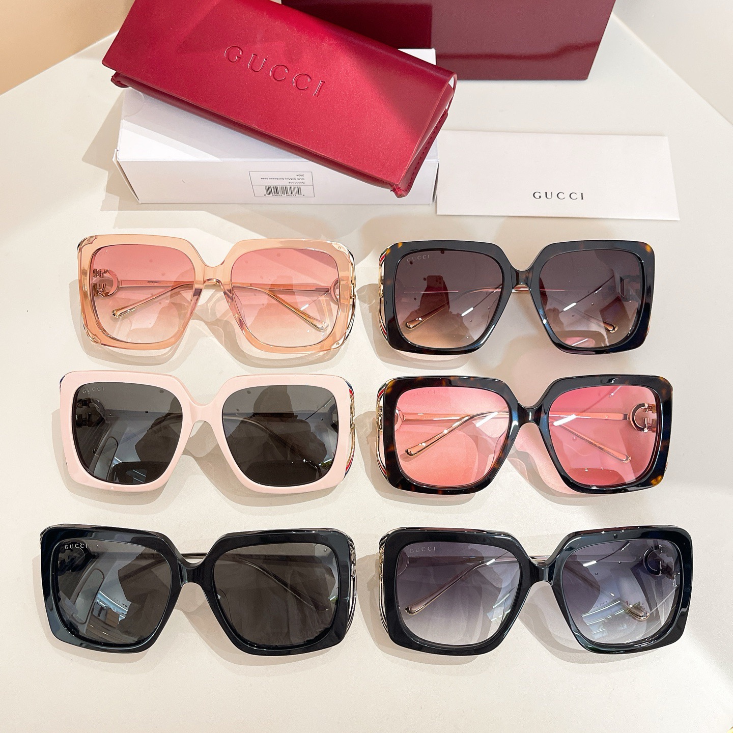 Gucci Designer Sunglasses Men For Women Oval Frame Metal Mirror Legs Sunglasses Retro Frame Sexy Little Women Fashion Luxury Glasses With Box