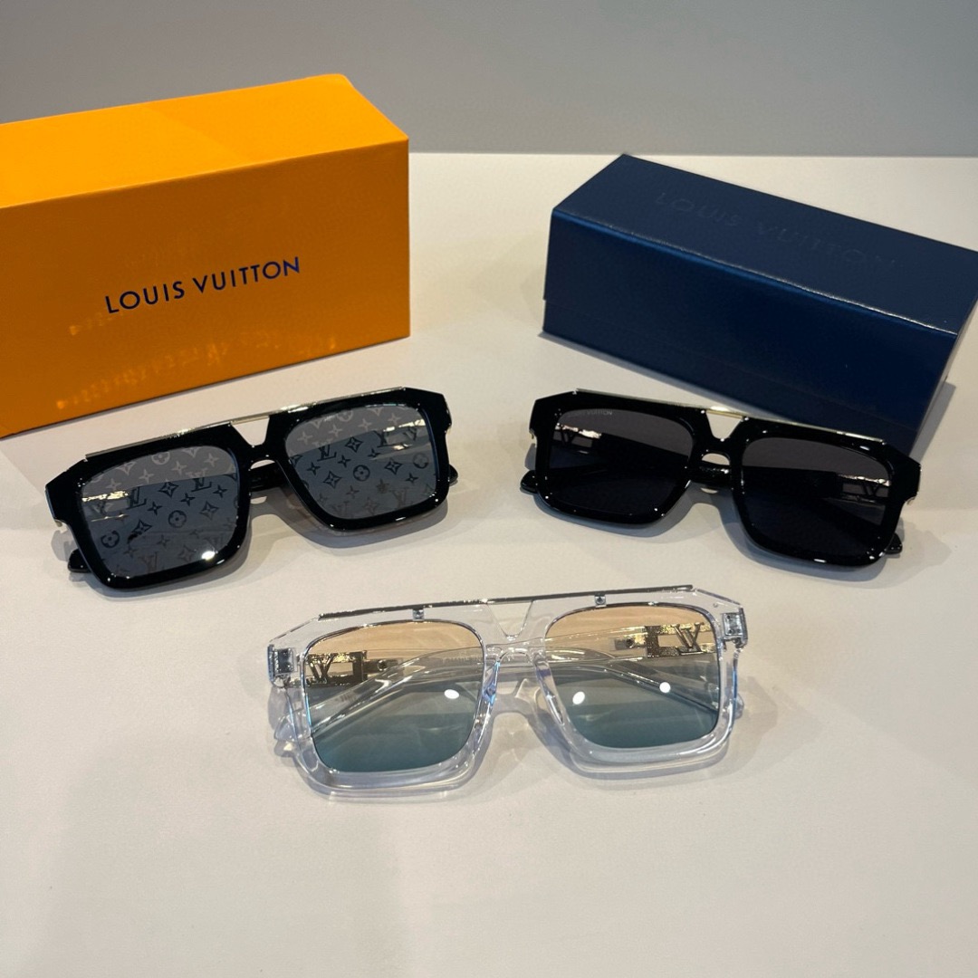 LV Sunglasses Fashion Glasses Oval Frame Designer Sunglass Womens Anti-Radiation Polarized Lenses Mens Retro Eyeglasses With Box