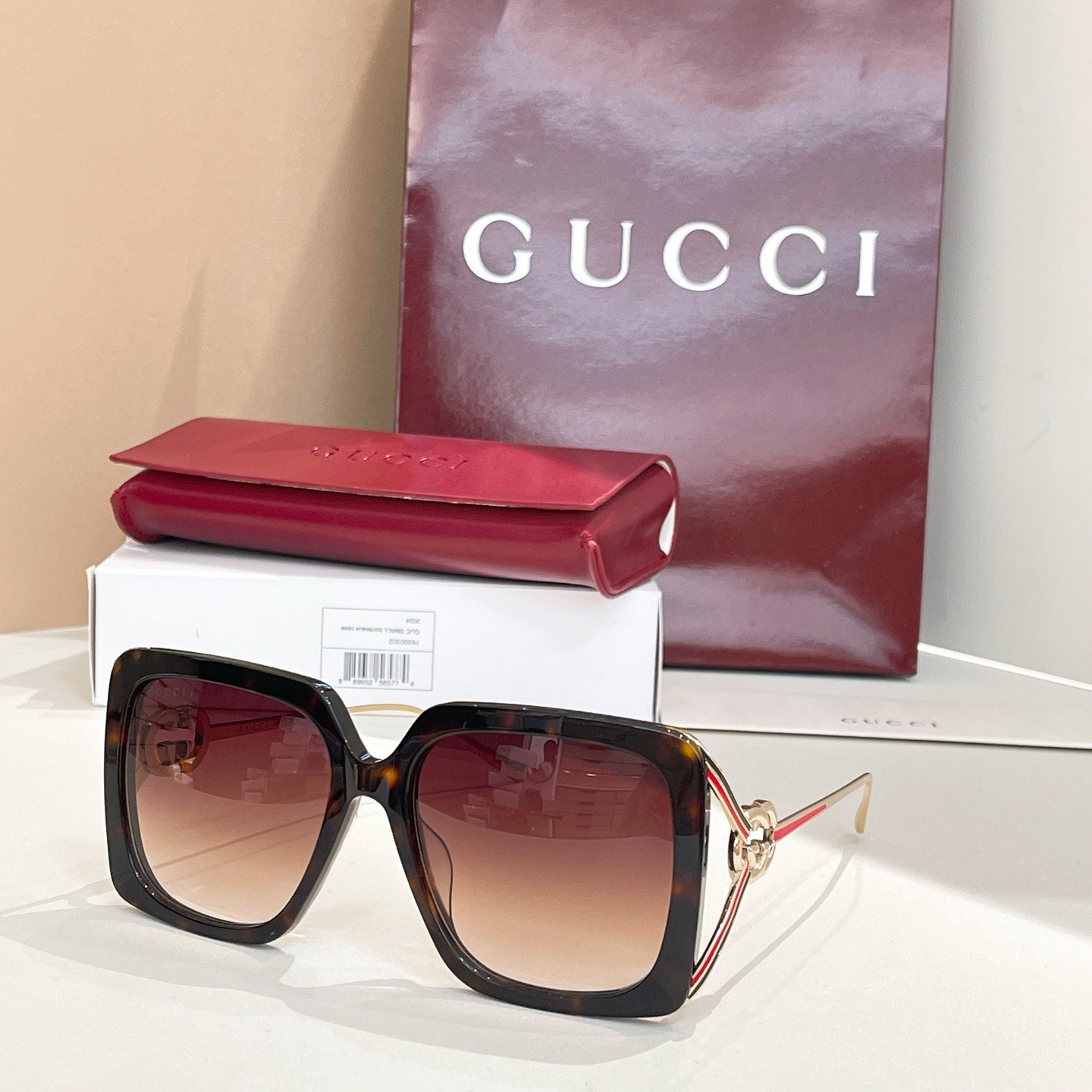 Gucci Designer Sunglasses Men For Women Oval Frame Metal Mirror Legs Sunglasses Retro Frame Sexy Little Women Fashion Luxury Glasses With Box