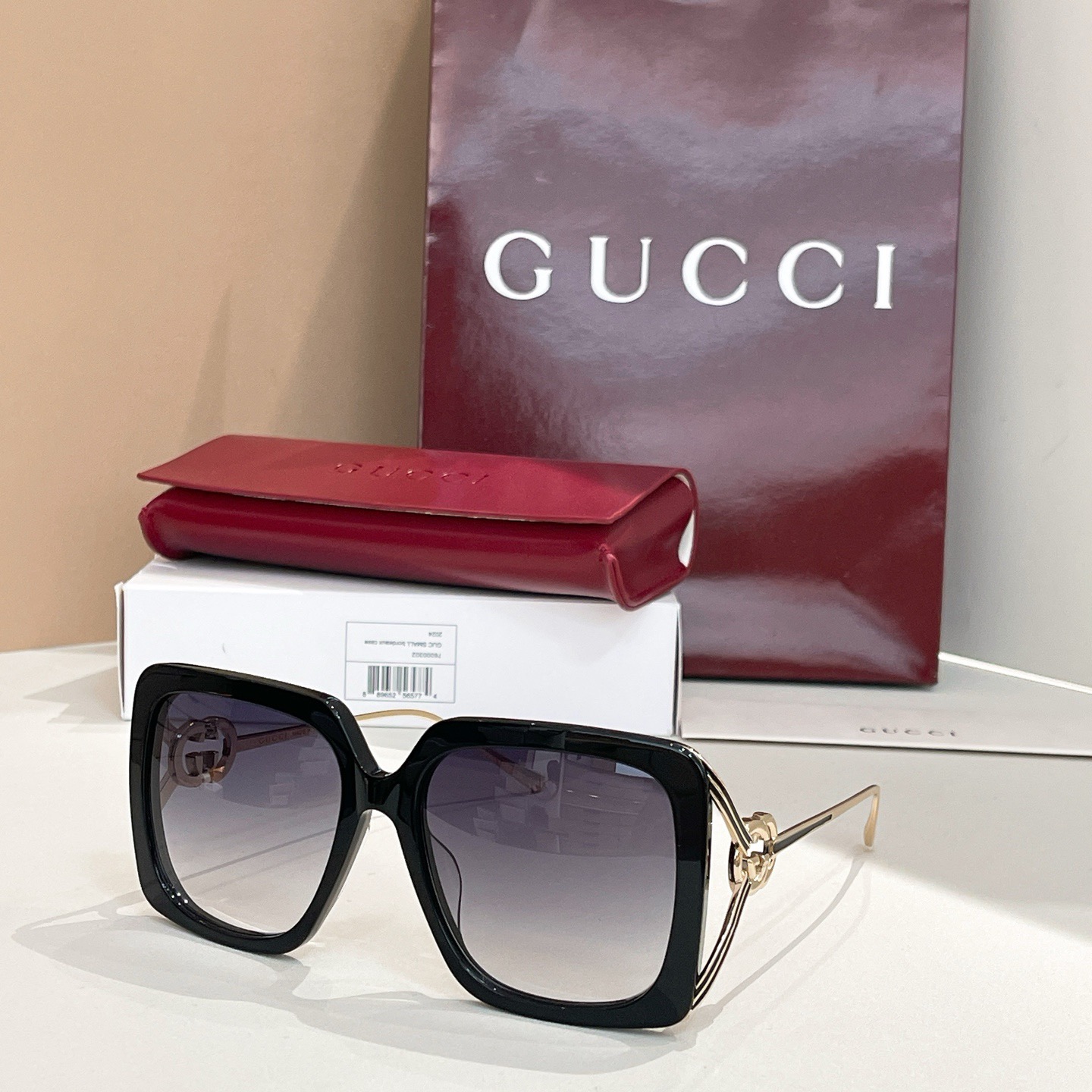 Gucci Designer Sunglasses Men For Women Oval Frame Metal Mirror Legs Sunglasses Retro Frame Sexy Little Women Fashion Luxury Glasses With Box