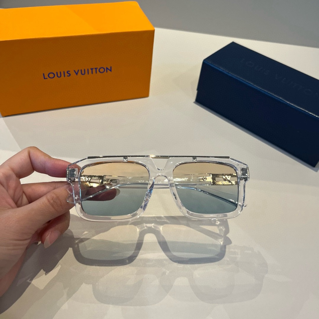 LV Sunglasses Fashion Glasses Oval Frame Designer Sunglass Womens Anti-Radiation Polarized Lenses Mens Retro Eyeglasses With Box