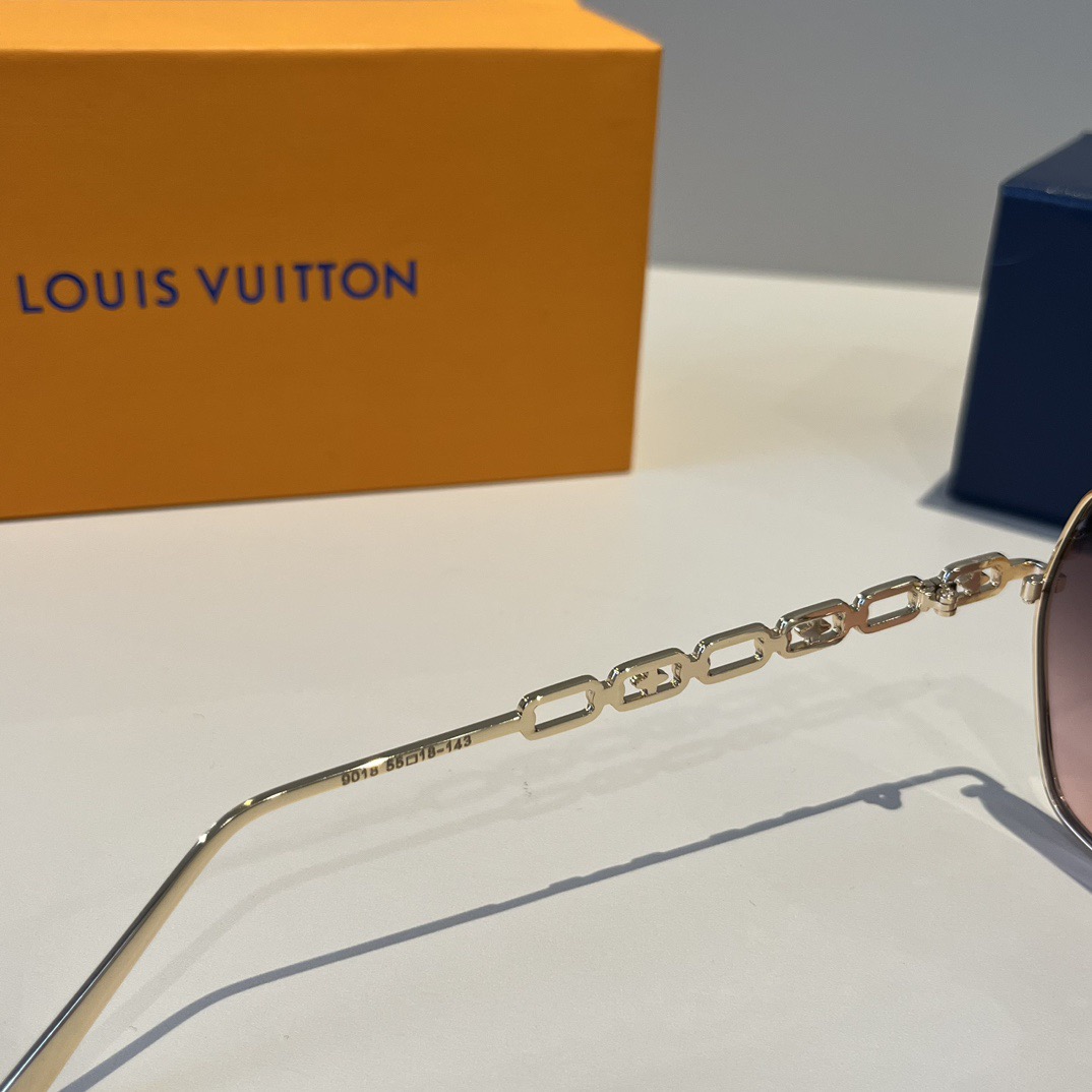 LV Designer Sunglasses Men For Women Oval Frame Metal Mirror Legs Sunglasses Retro Frame Sexy Little Women Fashion Luxury Glasses With Box