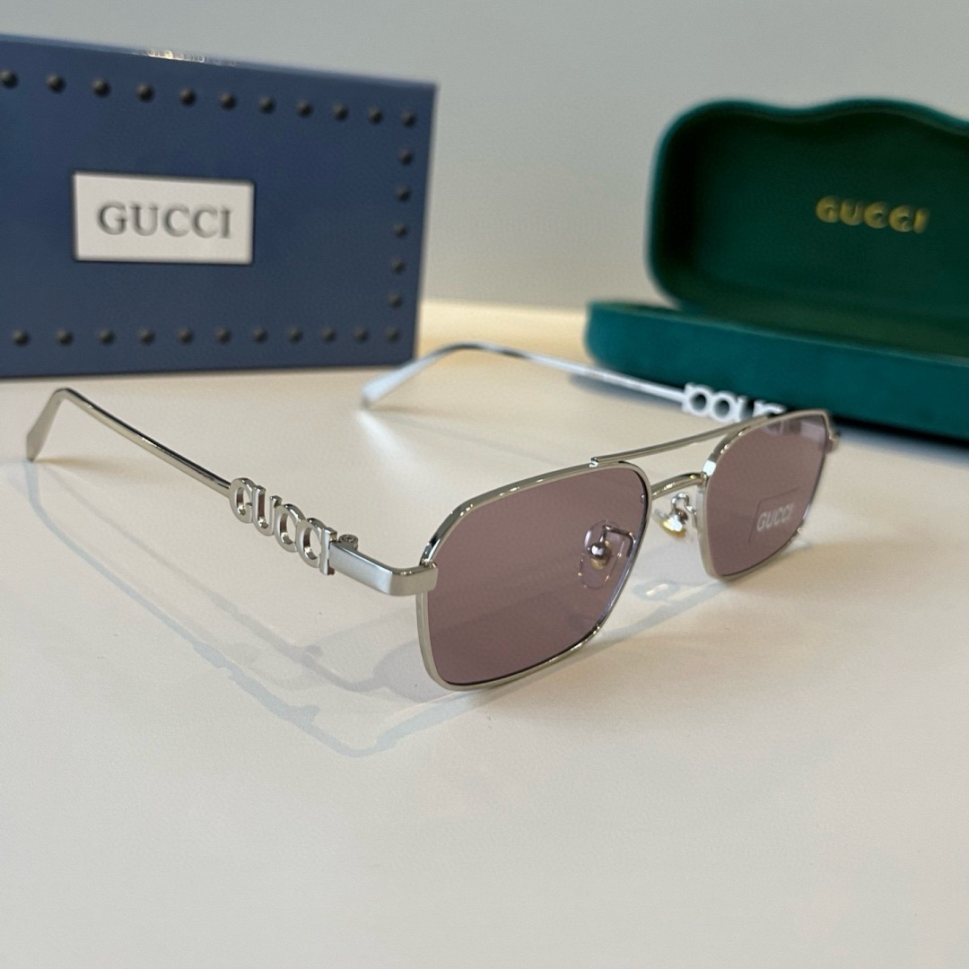 Gucci Designer Sunglasses Men For Women Oval Frame Metal Mirror Legs Sunglasses Retro Frame Sexy Little Women Fashion Luxury Glasses With Box
