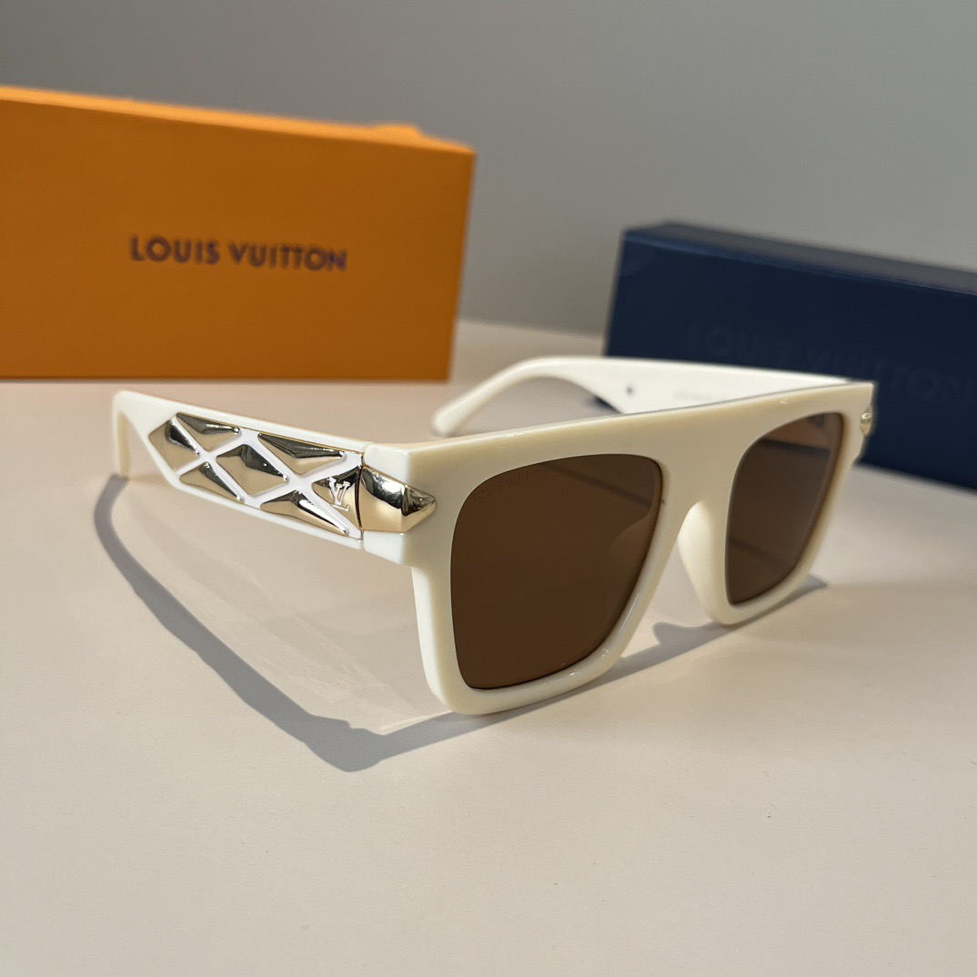 LV Sunglasses Fashion Glasses Oval Frame Designer Sunglass Womens Anti-Radiation Polarized Lenses Mens Retro Eyeglasses With Box