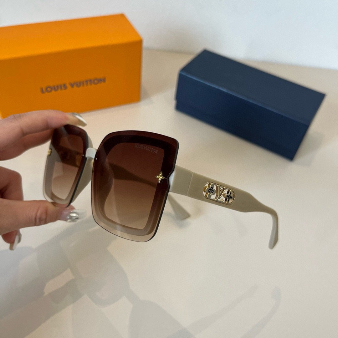 LV Designer Fashion Sunglasses For Women Men Exquisite Vintage Full Frame Driving Beach Shading UV Protection Polarized Glasses Gift With Box Nice