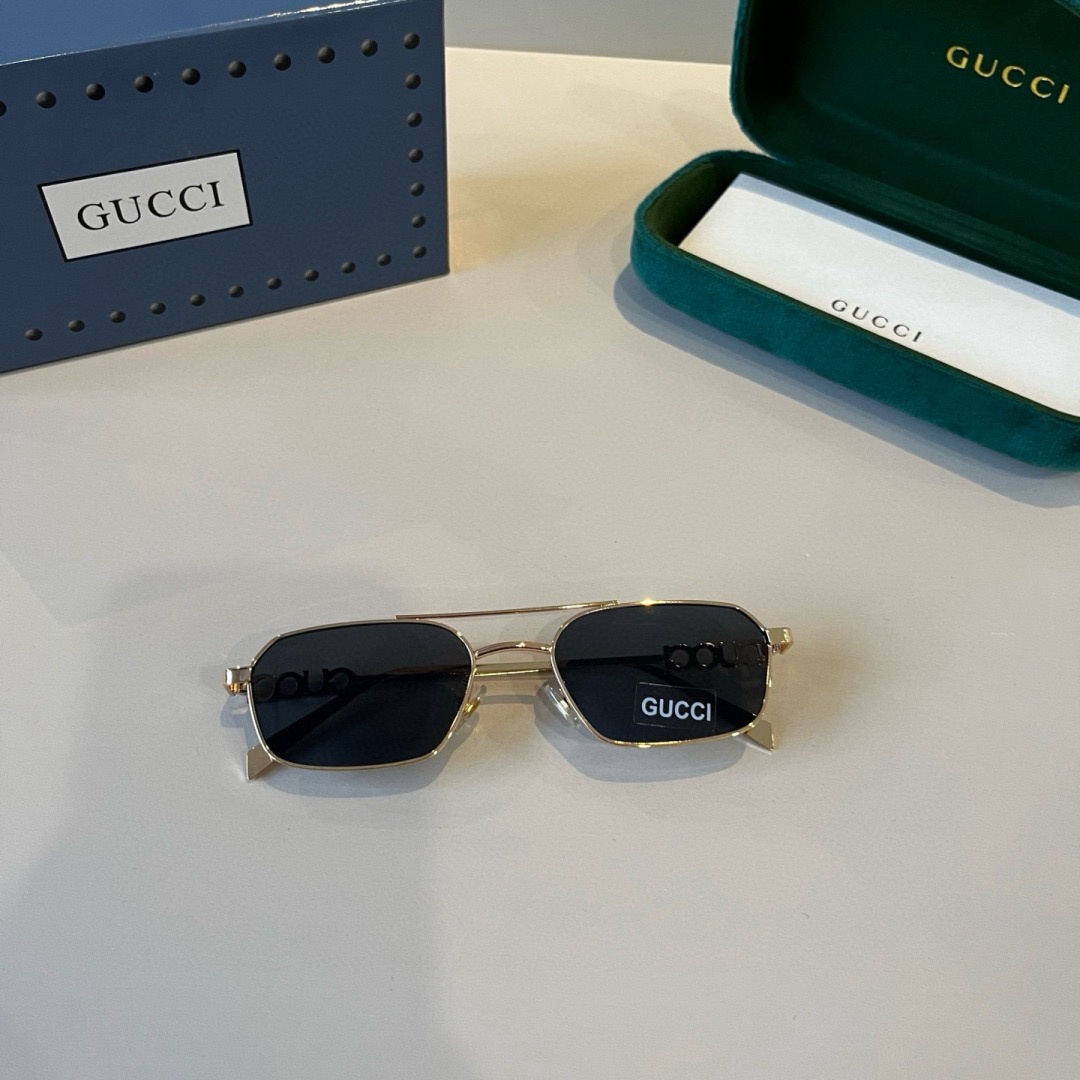 Gucci Designer Sunglasses Men For Women Oval Frame Metal Mirror Legs Sunglasses Retro Frame Sexy Little Women Fashion Luxury Glasses With Box