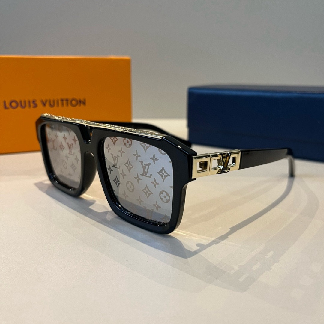 LV Sunglasses Fashion Glasses Oval Frame Designer Sunglass Womens Anti-Radiation Polarized Lenses Mens Retro Eyeglasses With Box