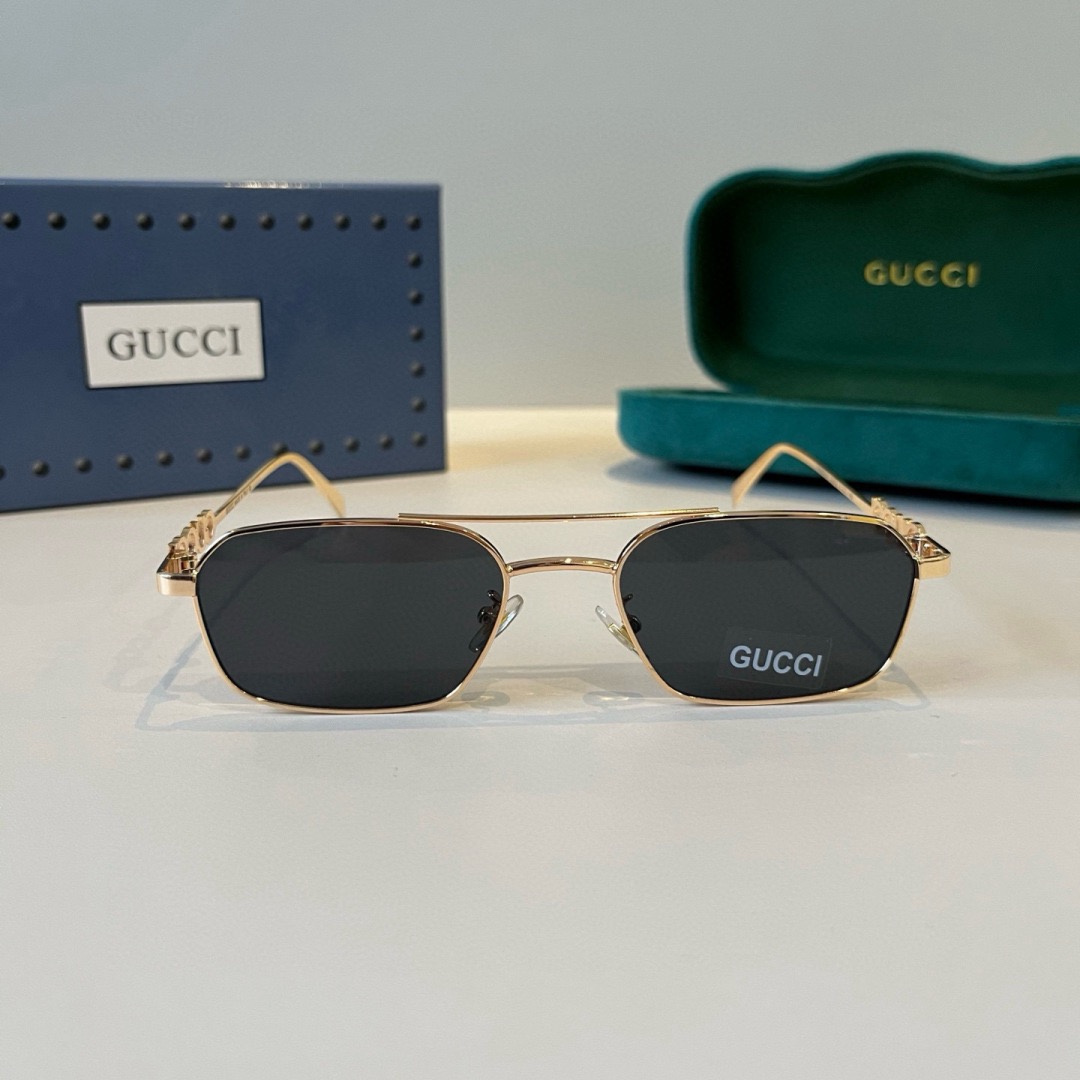 Gucci Designer Sunglasses Men For Women Oval Frame Metal Mirror Legs Sunglasses Retro Frame Sexy Little Women Fashion Luxury Glasses With Box