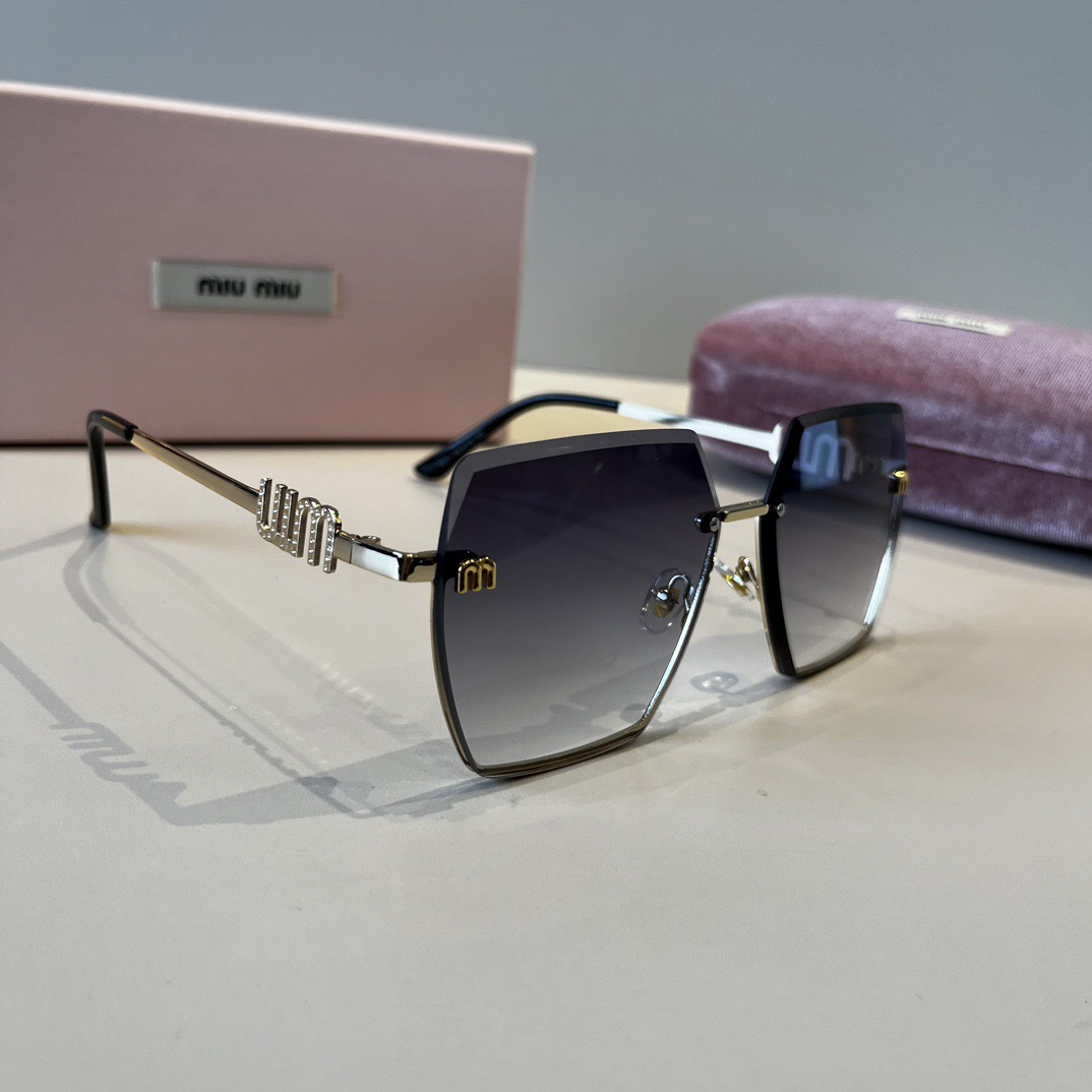 MIU MIU Designer Sunglasses For Women Luxury Mens Sunglasses Classic Rectangular Metal Frame Glasses Goggle Outdoor Beach Sun Protection Glasses Driving Sun Glasses