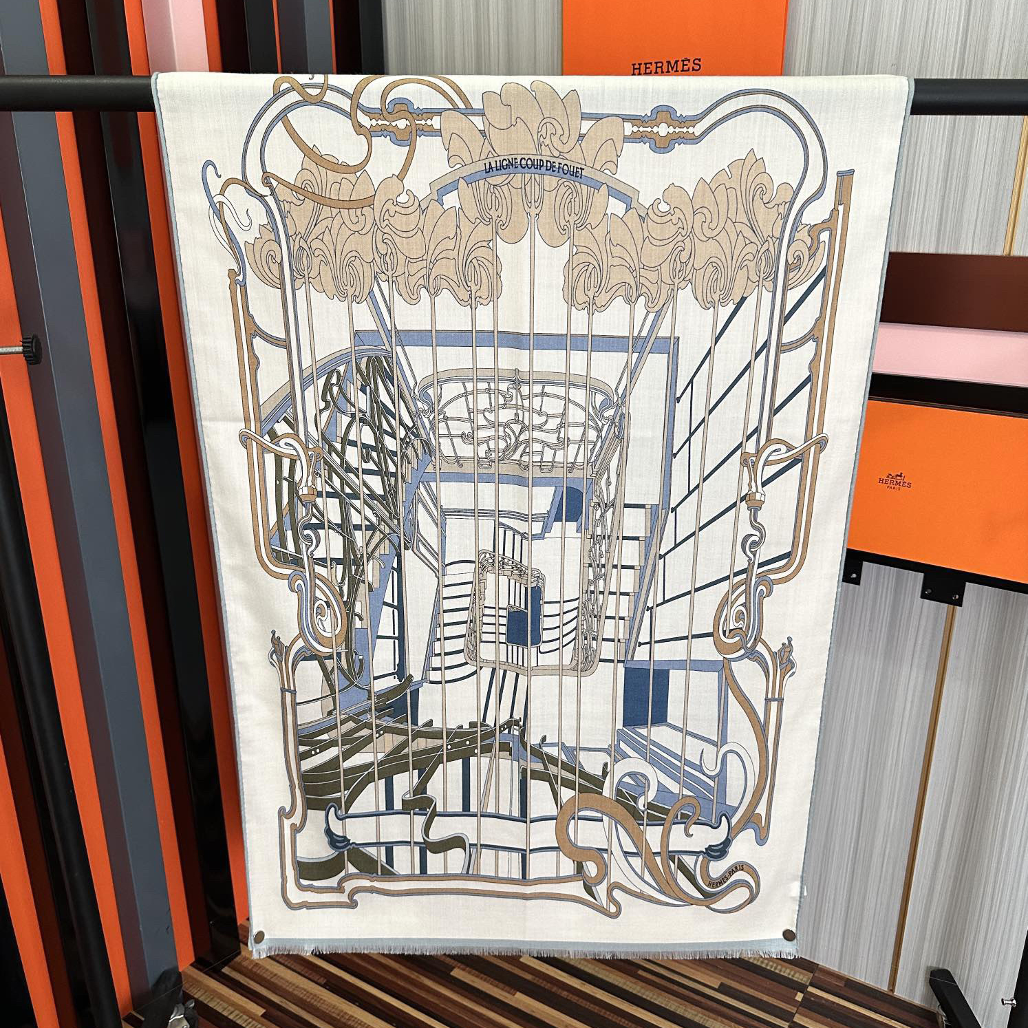 Hermes Designer Scarf Silk Wool Viscose Fiber Cotton Blend Women Fashion Silks Scarf Designers Scarves Luxury Silk Color-Blocking Fringed Edges With Box