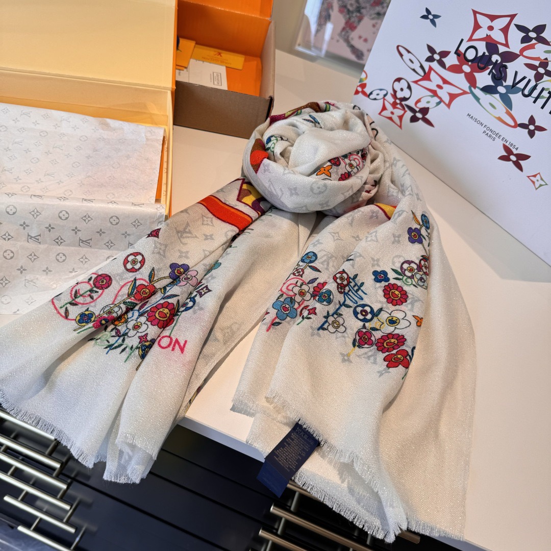 LV Designer Scarf Wool Scarfs Cashmere Scarf Men Women Designer Classic Print Pattern Pashmina Shawl Scarves