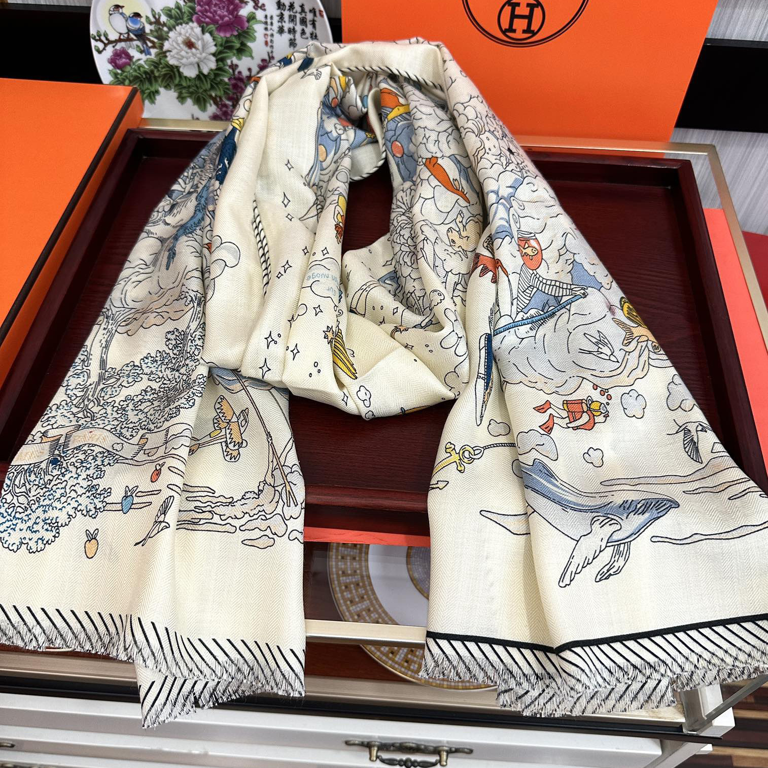 Hermes Designer Scarf Luxury Women Shawl Cashmere Scarf Warm Designer Shawls Wraps Print Smooth Fashion Scarves Mens Classics Scarf