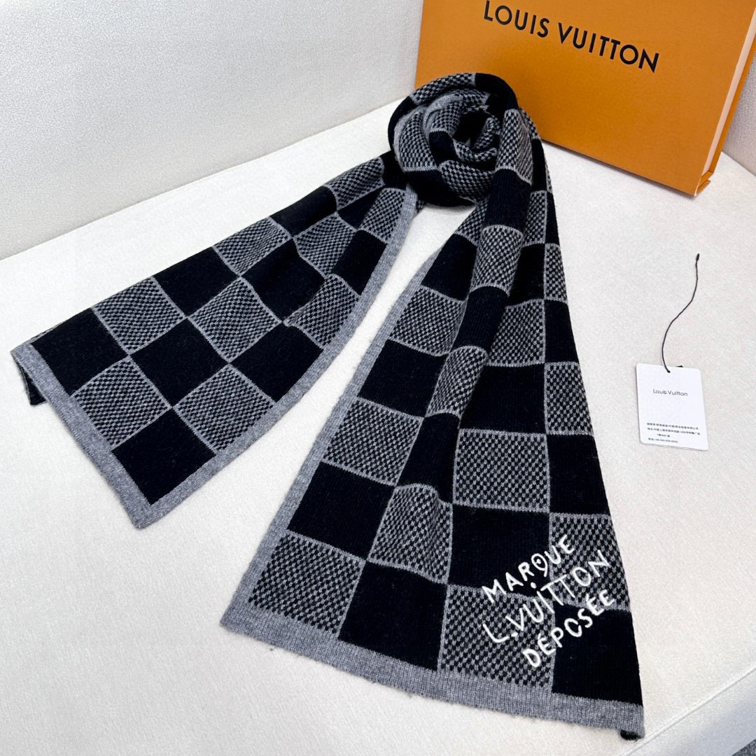 LV Designer Scarf Cashmere Scarf Designers Tassels Sjaal Plaid Fashion Classic Scarf Womens Luxury Scarfs With Box