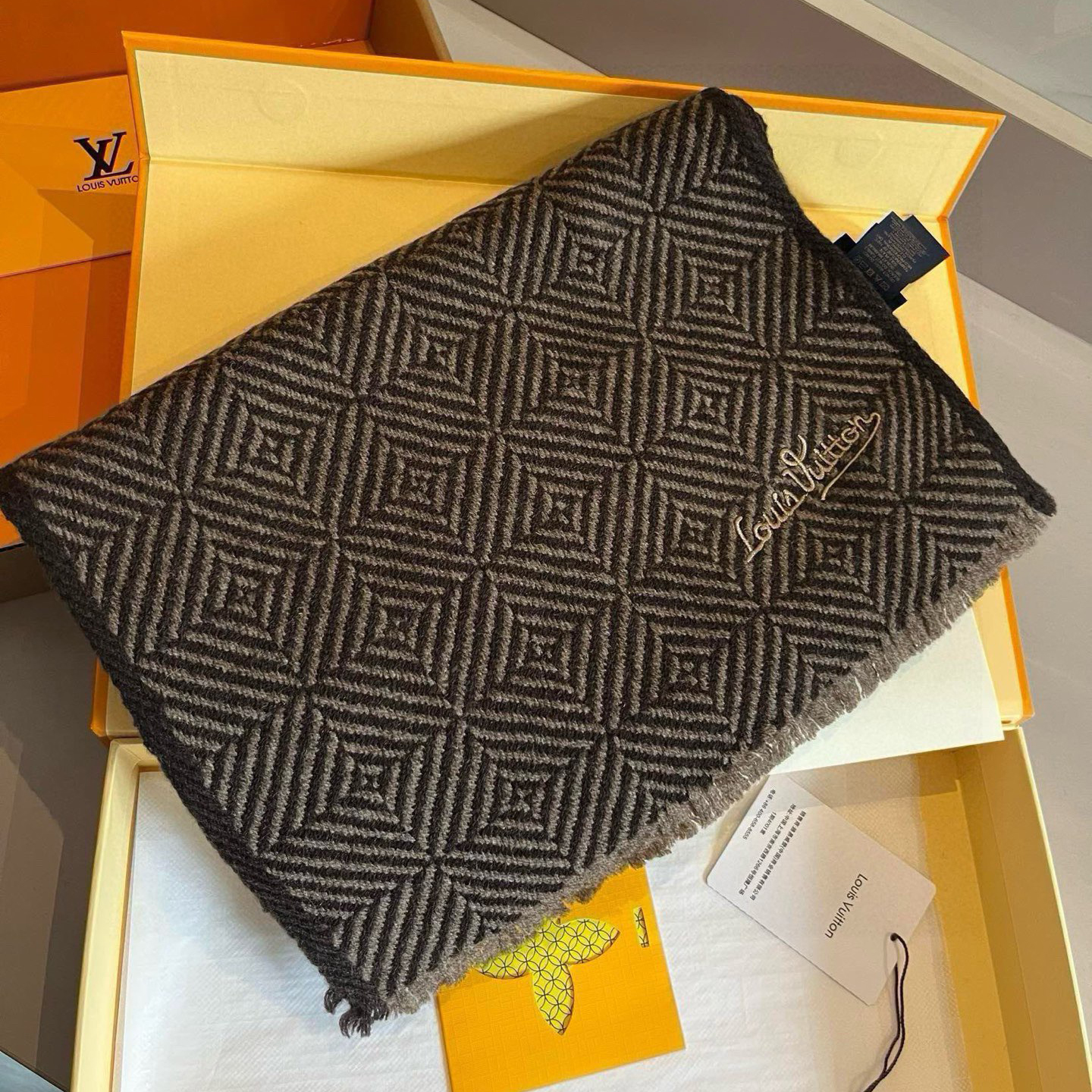 LV Designer Scarf Cashmere Scarf Designers Tassels Sjaal Plaid Fashion Classic Scarf Womens Luxury Scarfs With Box