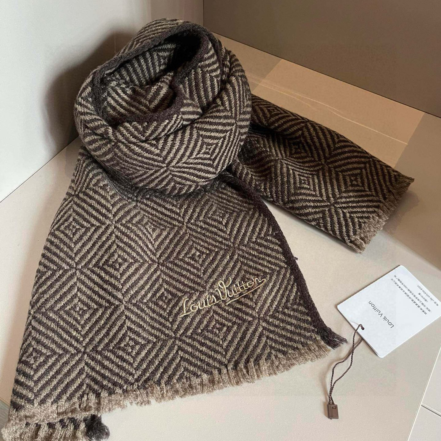 LV Designer Scarf Cashmere Scarf Designers Tassels Sjaal Plaid Fashion Classic Scarf Womens Luxury Scarfs With Box
