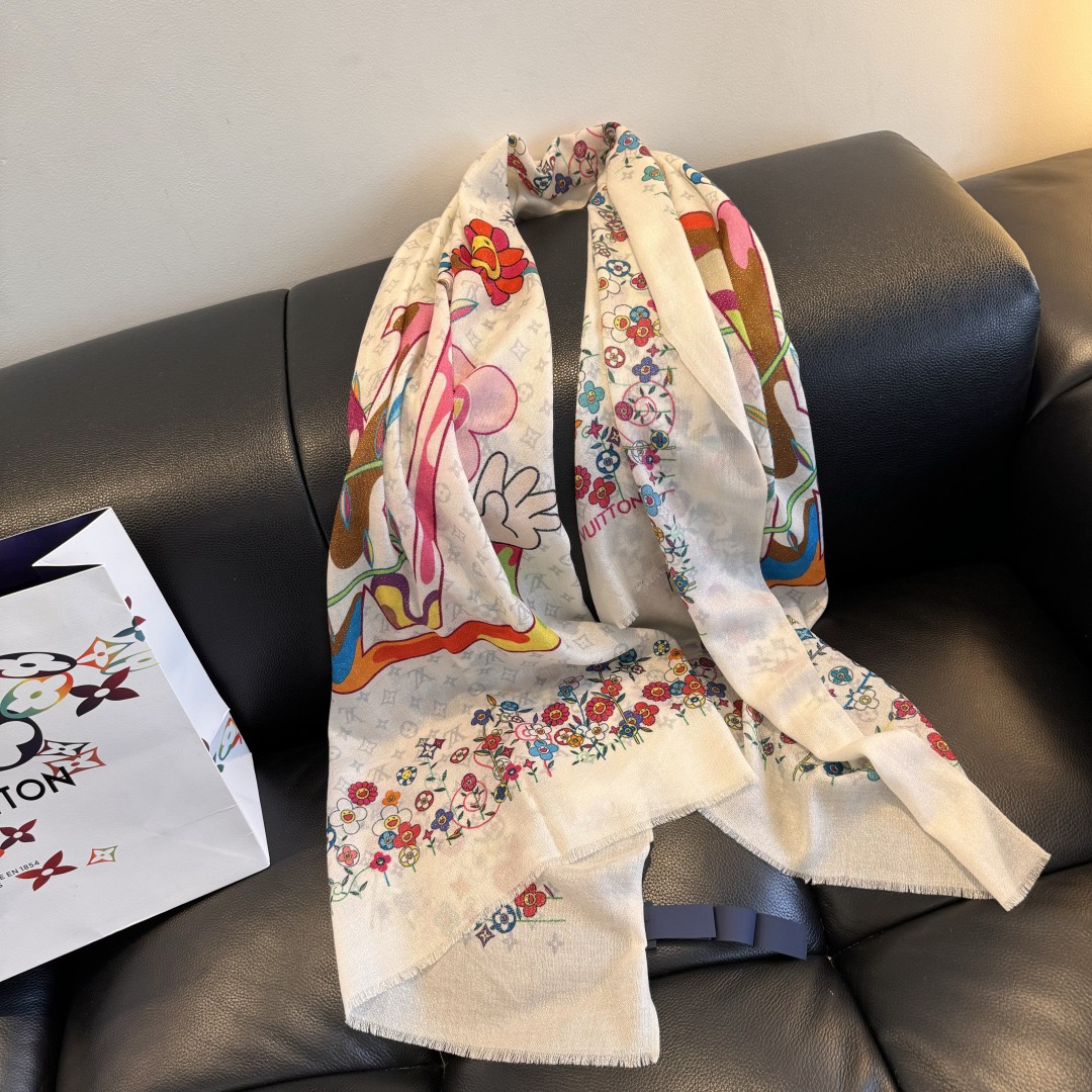 LV Designer Scarf Wool Scarfs Cashmere Scarf Men Women Designer Classic Print Pattern Pashmina Shawl Scarves