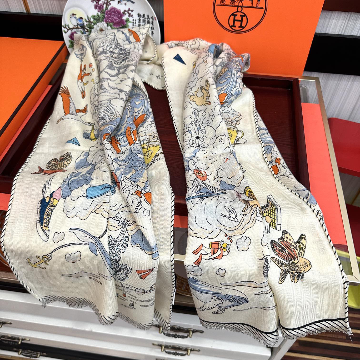 Hermes Designer Scarf Luxury Women Shawl Cashmere Scarf Warm Designer Shawls Wraps Print Smooth Fashion Scarves Mens Classics Scarf