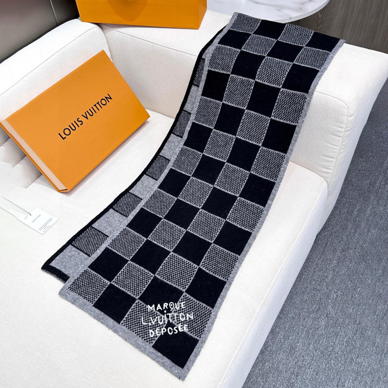 LV Designer Scarf Cashmere Scarf Designers Tassels Sjaal Plaid Fashion Classic Scarf Womens Luxury Scarfs With Box