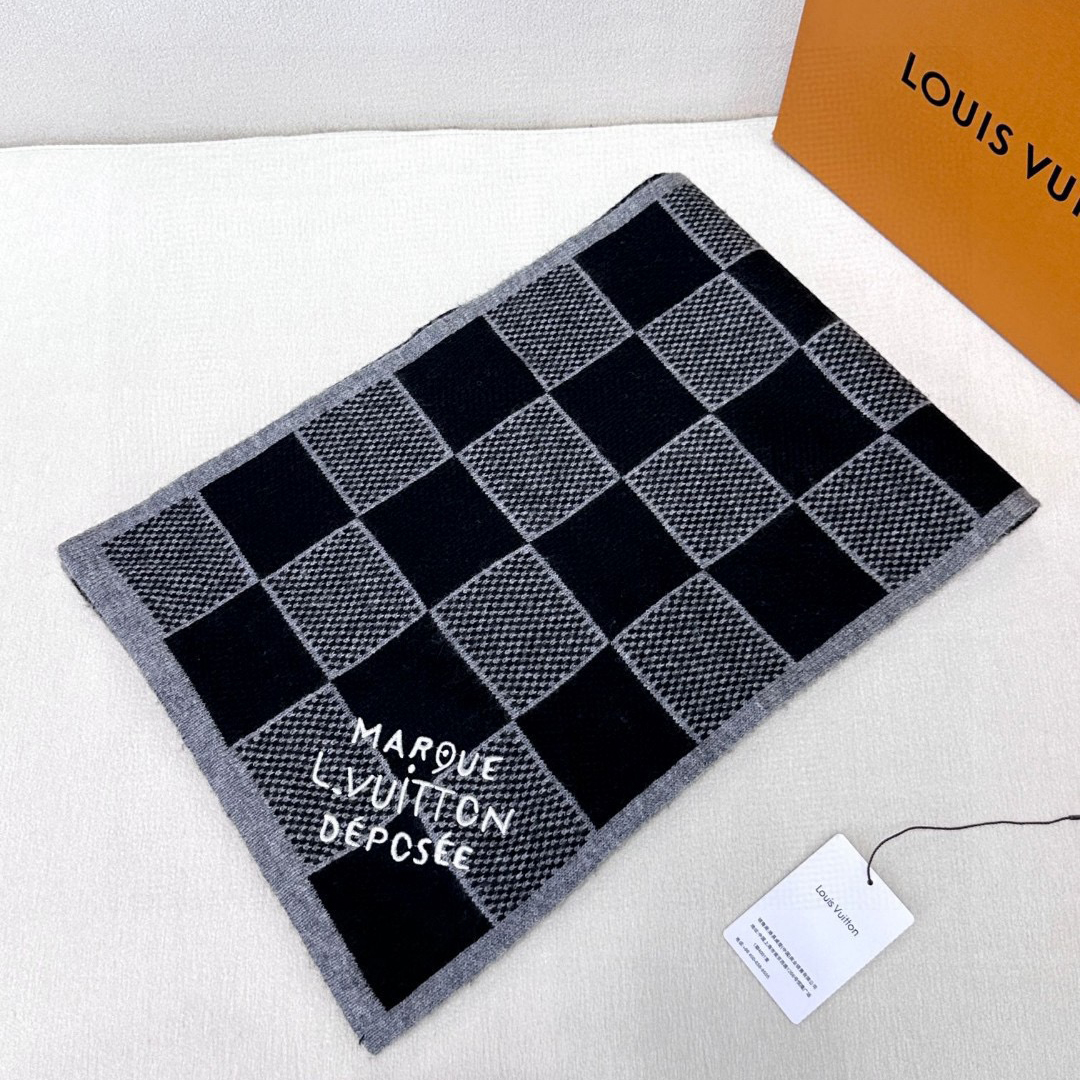 LV Designer Scarf Cashmere Scarf Designers Tassels Sjaal Plaid Fashion Classic Scarf Womens Luxury Scarfs With Box