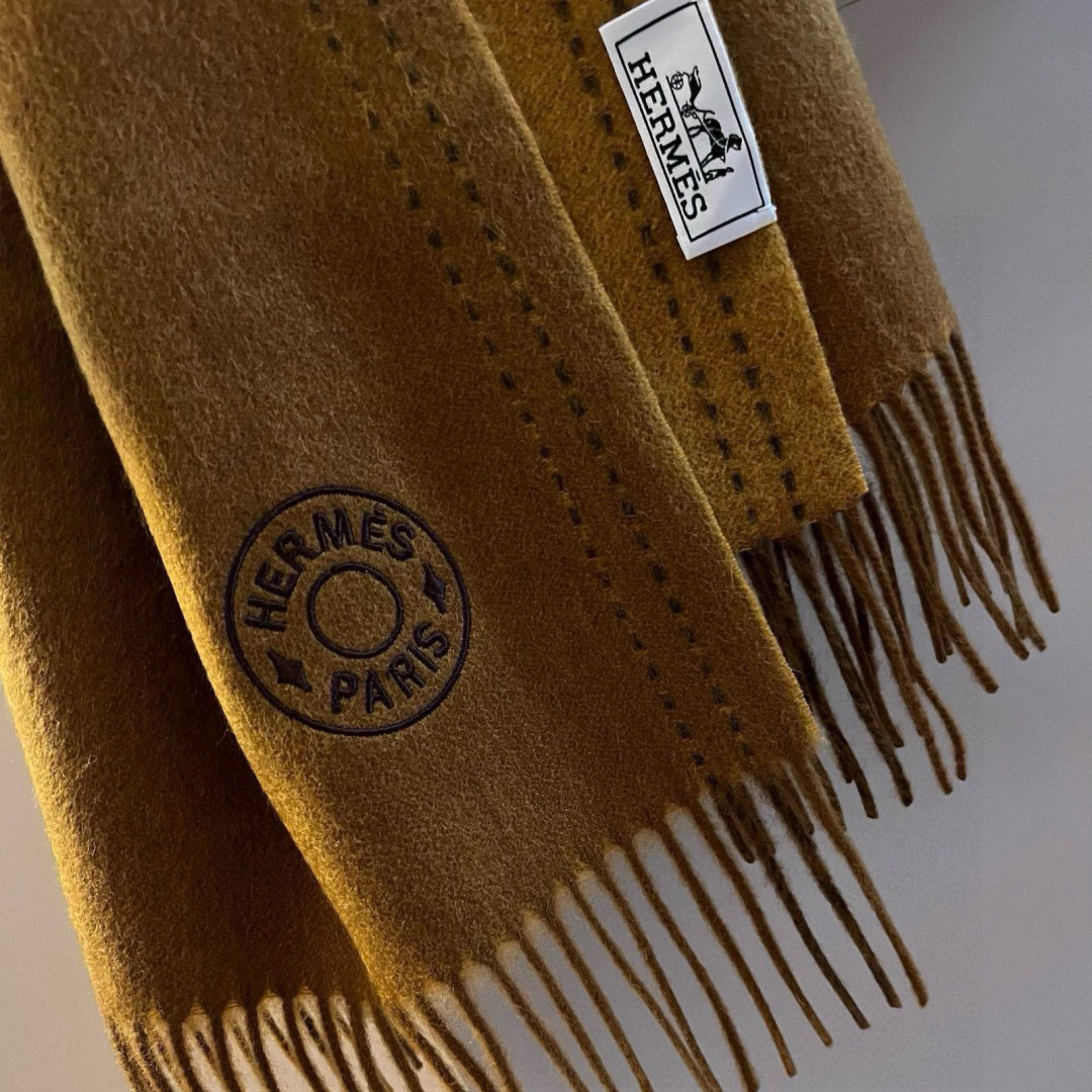 Hermes Designer Scarf Cashmere Scarf Women's Long Shawl Soft And Comfortable Luxury Double Sided Tassel Scarf Letter Tassel Shawl Unisex Scarf With Box
