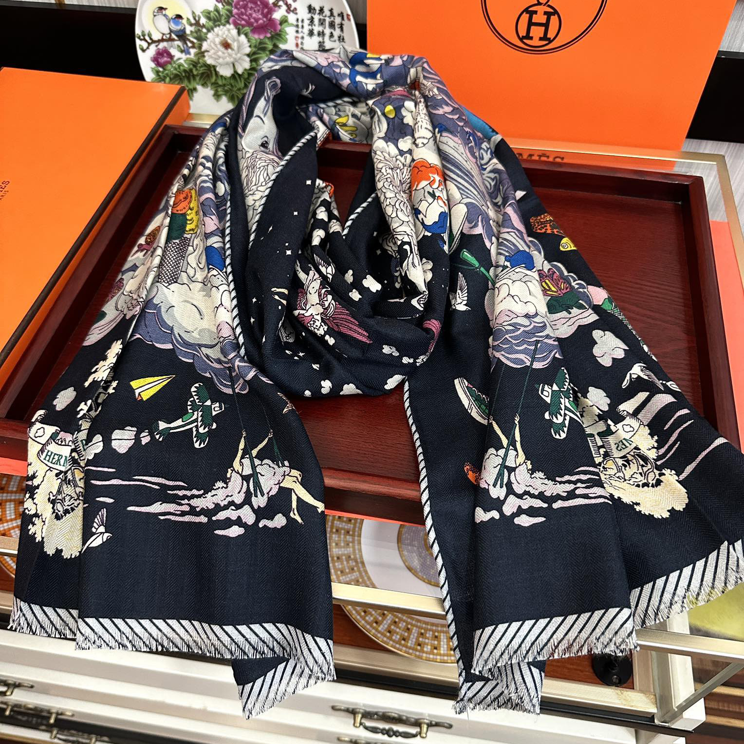 Hermes Designer Scarf Luxury Women Shawl Cashmere Scarf Warm Designer Shawls Wraps Print Smooth Fashion Scarves Mens Classics Scarf