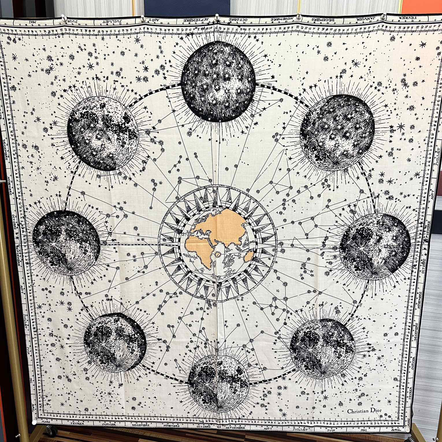 Dior Designer Scarf Silk Wool Viscose Fiber Cotton Blend Women Fashion Silks Scarf Designers Scarves Luxury Silk Color-Blocking Fringed Edges With Box