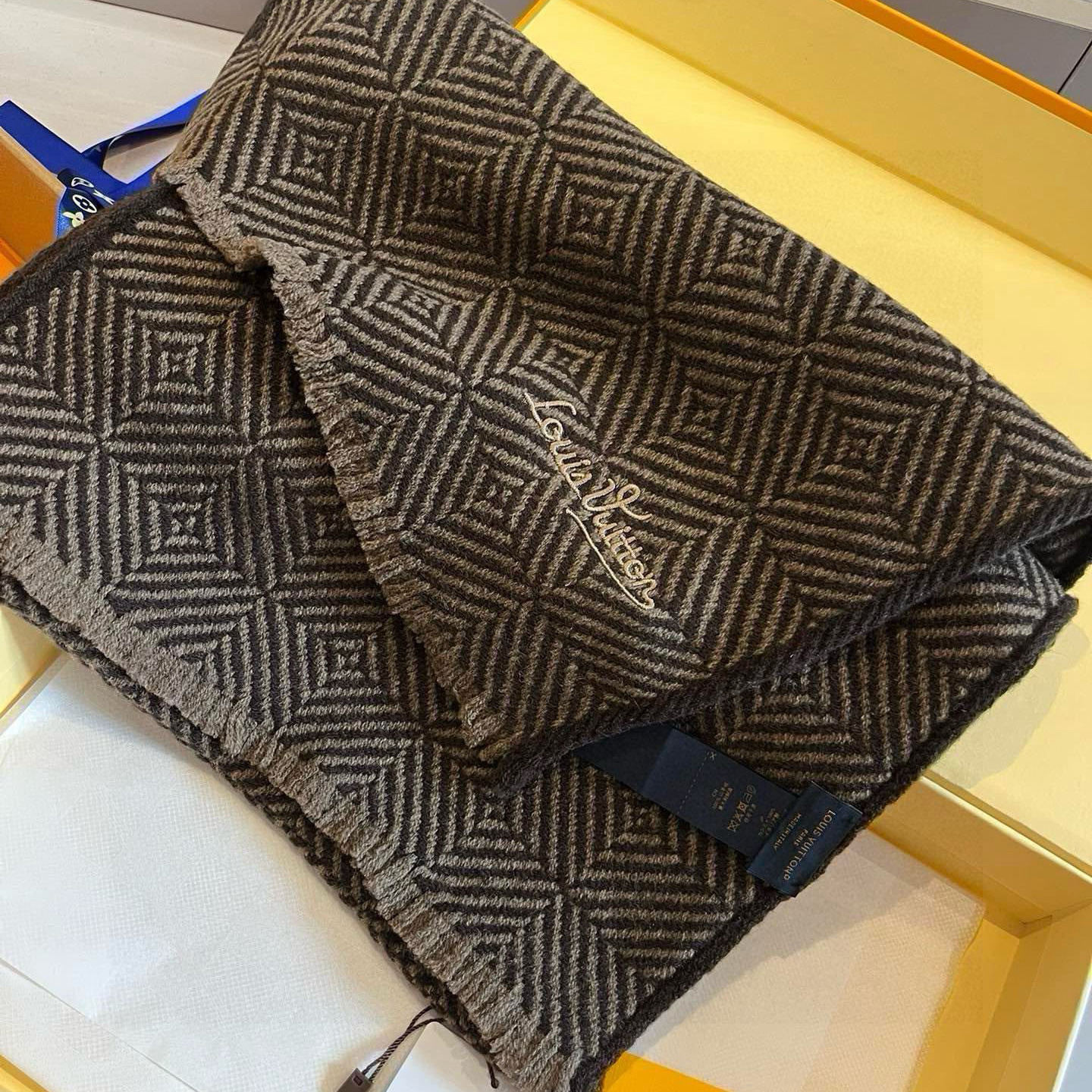 LV Designer Scarf Cashmere Scarf Designers Tassels Sjaal Plaid Fashion Classic Scarf Womens Luxury Scarfs With Box