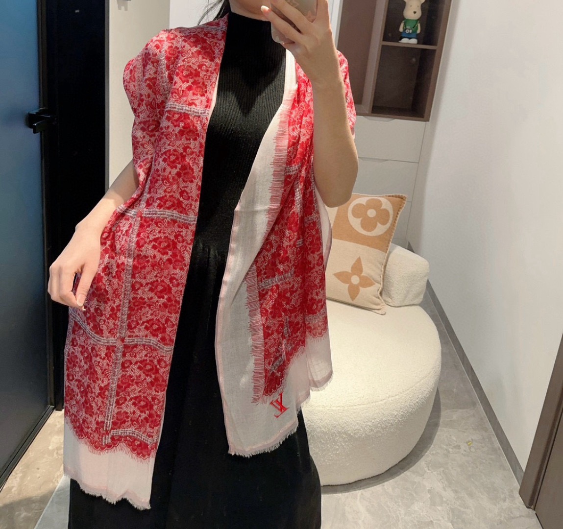 LV Designer Scarf Wool Scarfs Cashmere Scarf Men Women Designer Classic Print Pattern Pashmina Shawl Scarves With Box