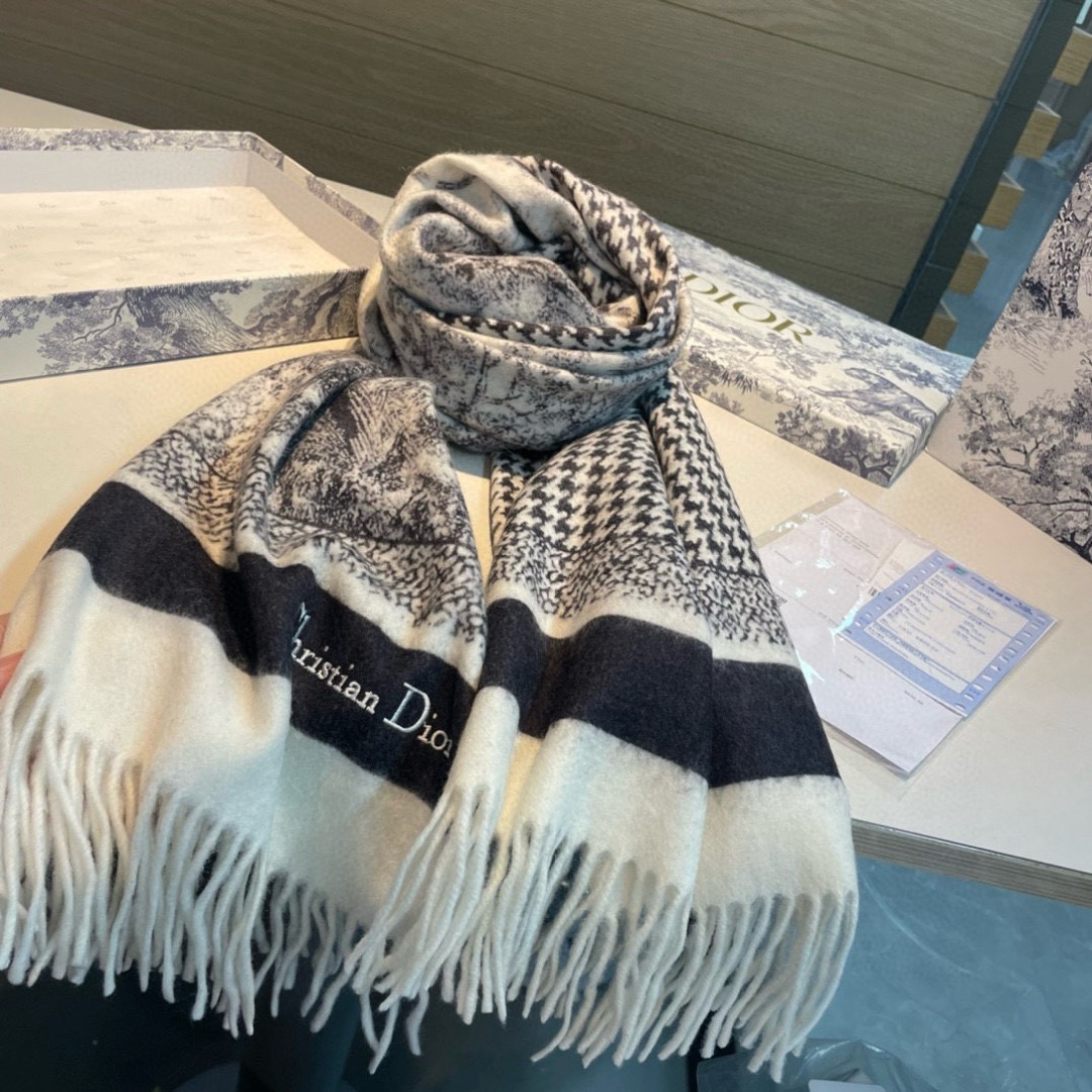 Dior Designer Scarf Luxury Women Shawl Cashmere Scarf Warm Designer Shawls Wraps Print Smooth Fashion Scarves Mens Classics Scarf With Box