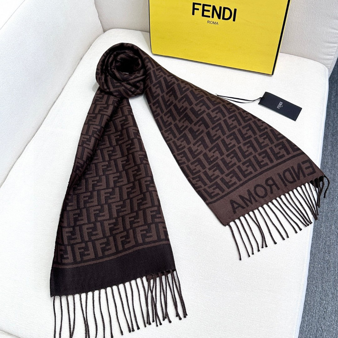 FENDI Designer Scarf Cashmere Scarf Women's Long Shawl Soft And Comfortable Luxury Double Sided Tassel Scarf Letter Tassel Shawl Unisex Scarf With Box