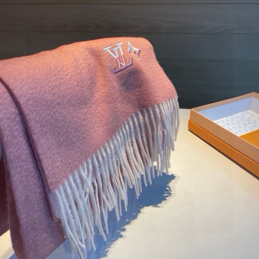 LV Designer Scarf Cashmere Scarf Women's Long Shawl Soft And Comfortable Luxury Double Sided Tassel Scarf Letter Tassel Shawl Unisex Scarf With Box