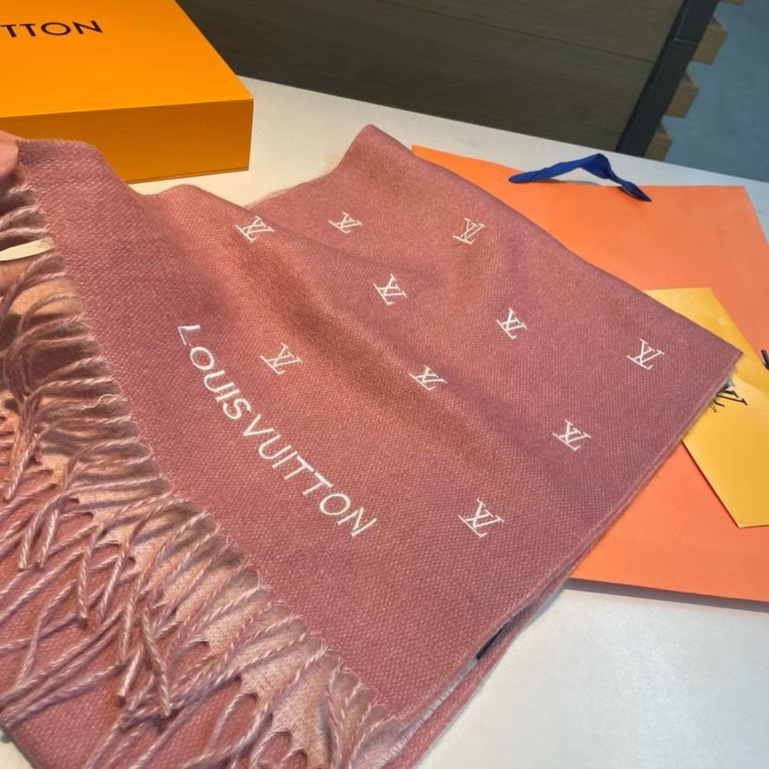 LV Designer Scarf Cashmere Scarf Women's Long Shawl Soft And Comfortable Luxury Double Sided Tassel Scarf Letter Tassel Shawl Unisex Scarf With Box