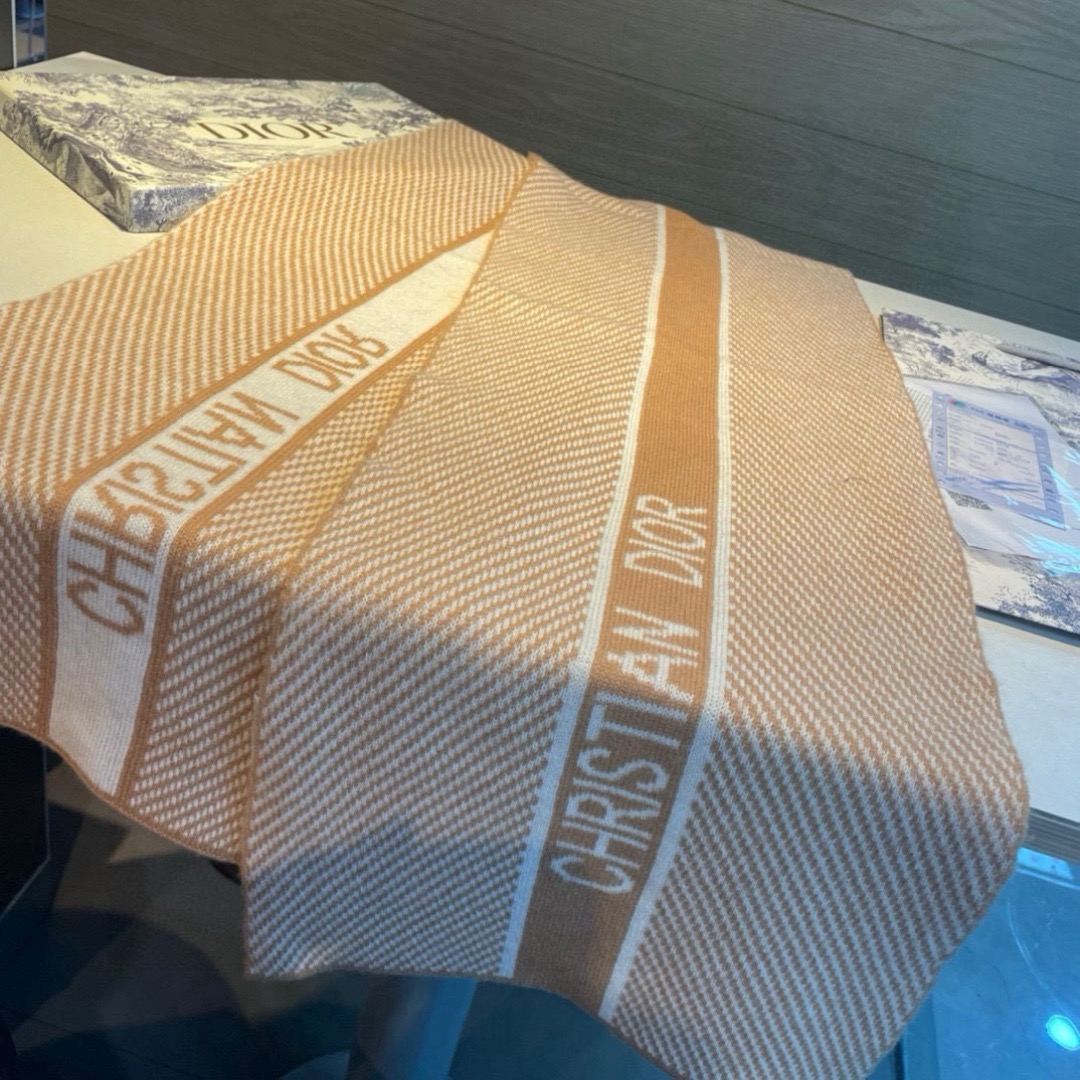 Dior Designer Scarf Wool Scarfs Cashmere Scarf Men Women Designer Classic Stripes Pattern Pashmina Shawl Scarves With Box