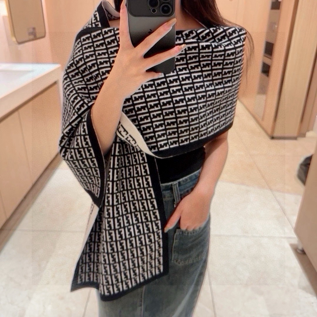FENDI Designer Scarf Wool Scarfs Cashmere Scarf Men Women Designer Classic Letter Pattern Pashmina Shawl Scarves With Box