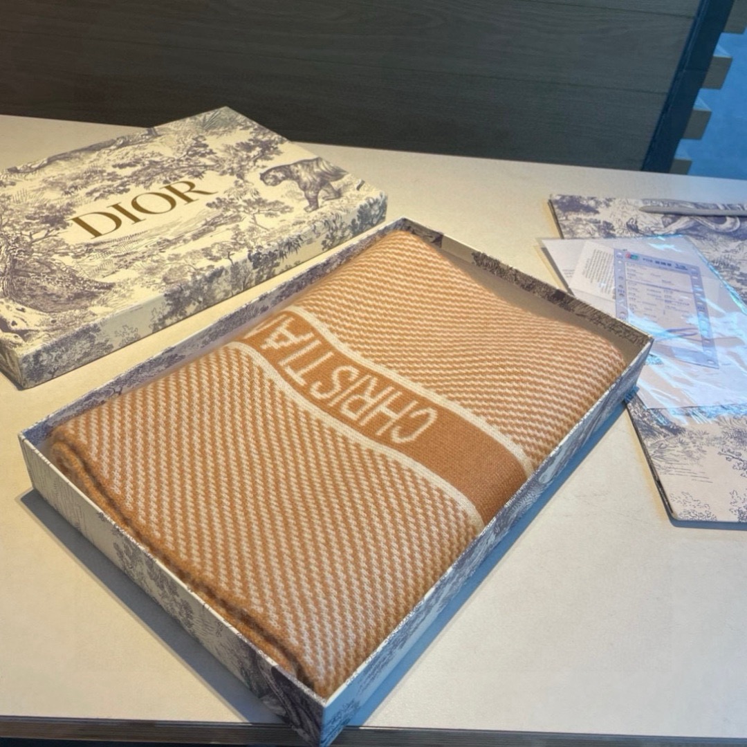 Dior Designer Scarf Wool Scarfs Cashmere Scarf Men Women Designer Classic Stripes Pattern Pashmina Shawl Scarves With Box