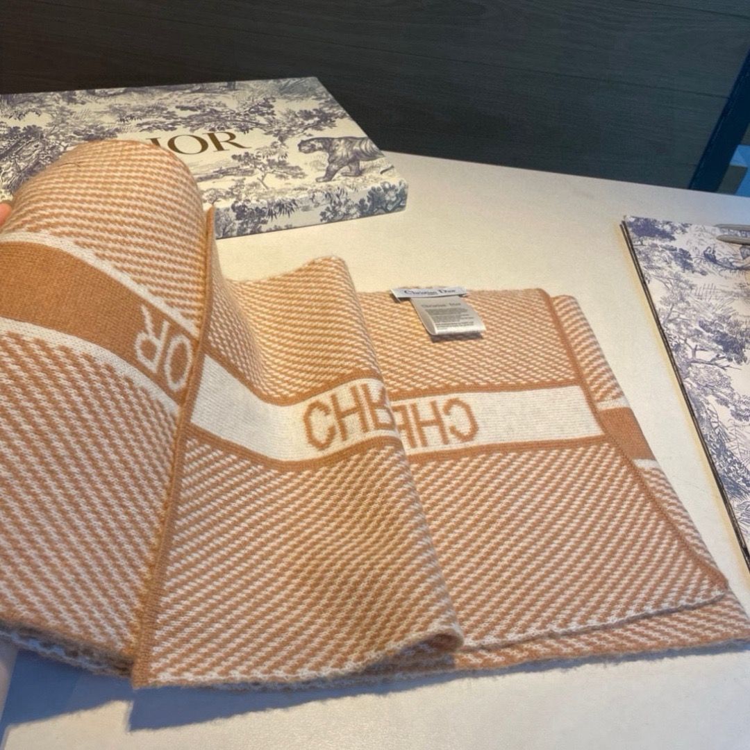 Dior Designer Scarf Wool Scarfs Cashmere Scarf Men Women Designer Classic Stripes Pattern Pashmina Shawl Scarves With Box