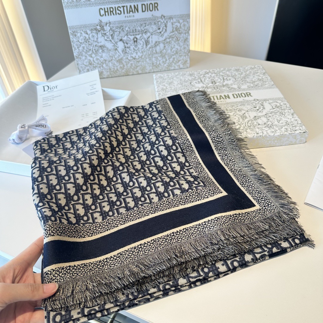 Dior Designer Scarf Wool Scarfs Cashmere Scarf Men Women Designer Classic Letter Pattern Pashmina Shawl Scarves With Box