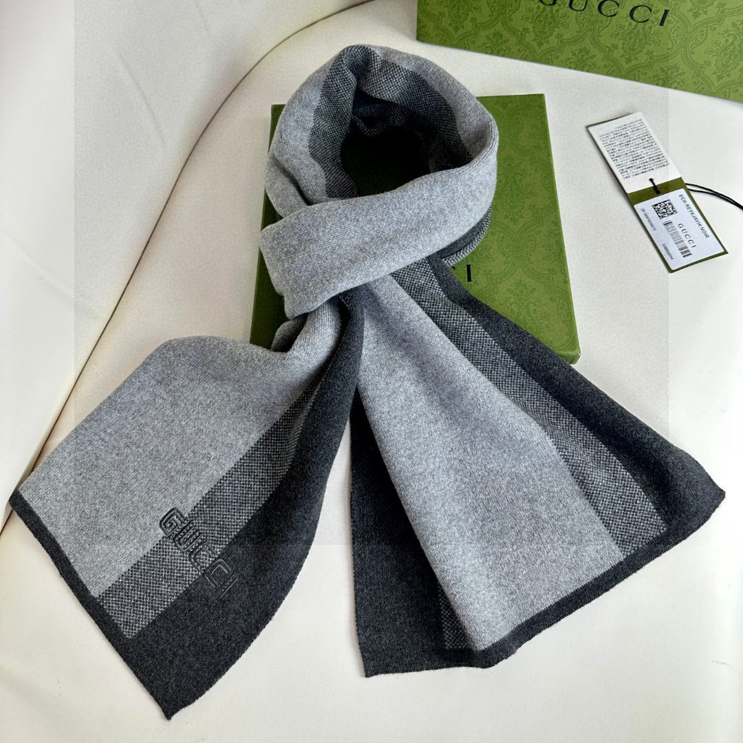 Gucci Designer Scarf Luxury Women Shawl Cashmere Scarf Warm Designer Shawls Wraps Color-Blocking Smooth Fashion Scarves Mens Classics Scarf With Box