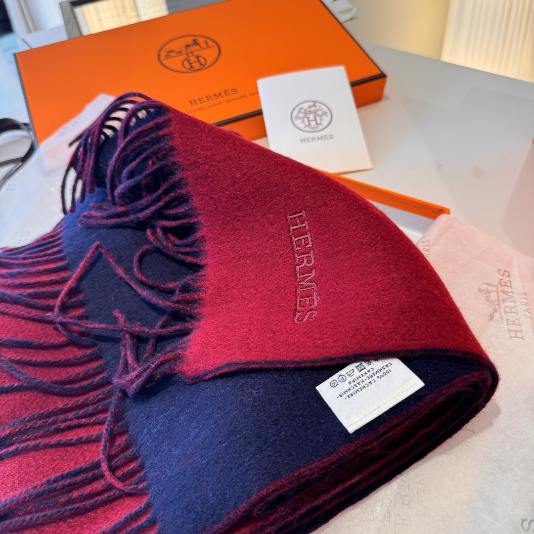 Hermes Designer Scarf Cashmere Scarf Women's Long Shawl Soft And Comfortable Luxury Double Sided Tassel Scarf Letter Tassel Shawl Unisex Scarf With Box